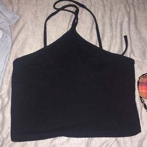 Tie black crop top